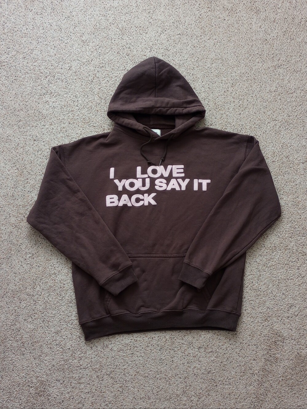 Lonely Ghost I Love You Say It Back Brown Hoodie Medium